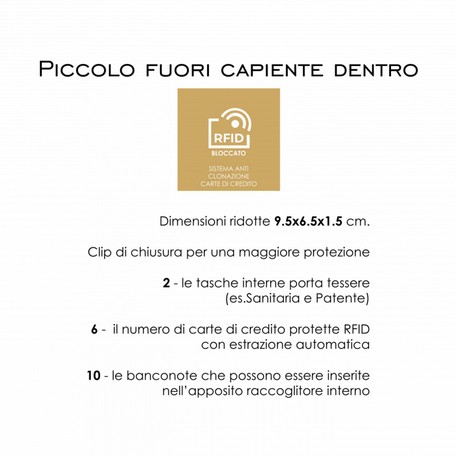 Caratteristiche portafoglio Caratteristiche Walltettino