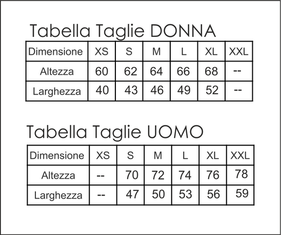 Taglie T-Shirt